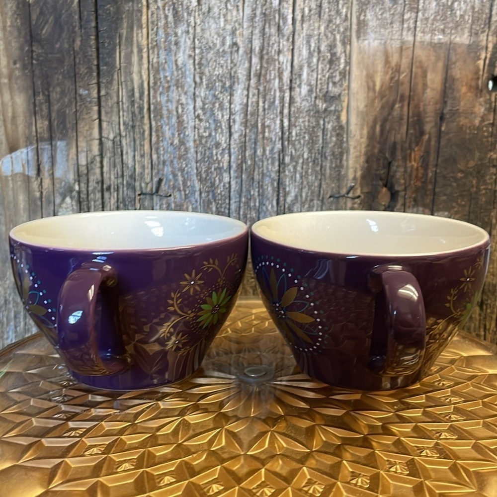 Starbucks |Holiday| 2006 | Gold & Eggplant Purple | Star| Coffee | 12 oz Cup Set - Picture 4 of 16